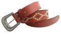Ritemate Unisex Pilbara Western Dress Buckle Navajo Leather Belt (RMPW007) Tan