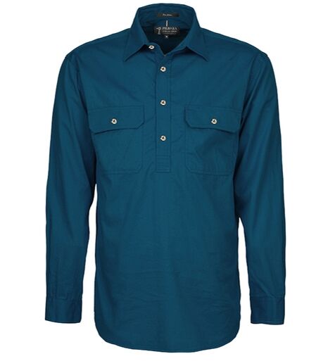 Ritemate Mens Pilbara Heavy Weight Closed Front L/S Shirt (RM800CF) Diesel