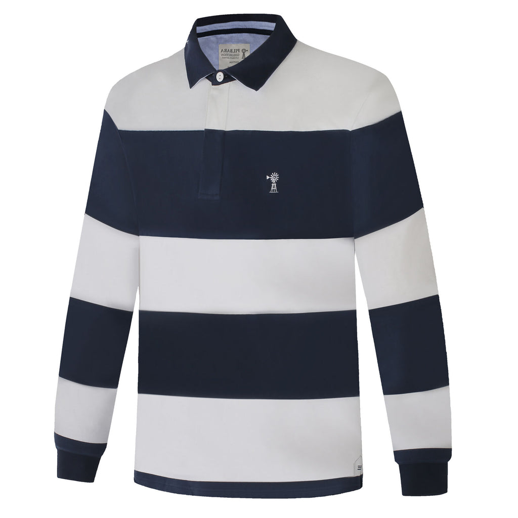 Ritemate Mens Pilbara Rugby Jersey (RMPC102) White/Navy