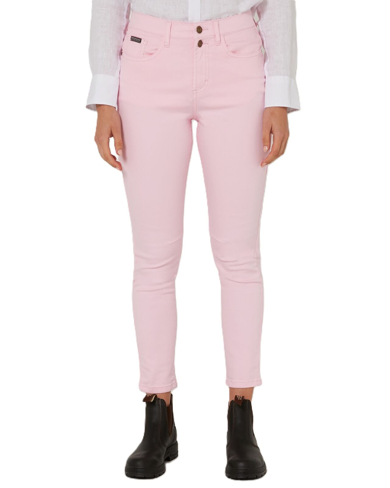 Ritemate Womens Pilbara Bella Cotton Stretch Capri Jeans (RMPC138) Pink