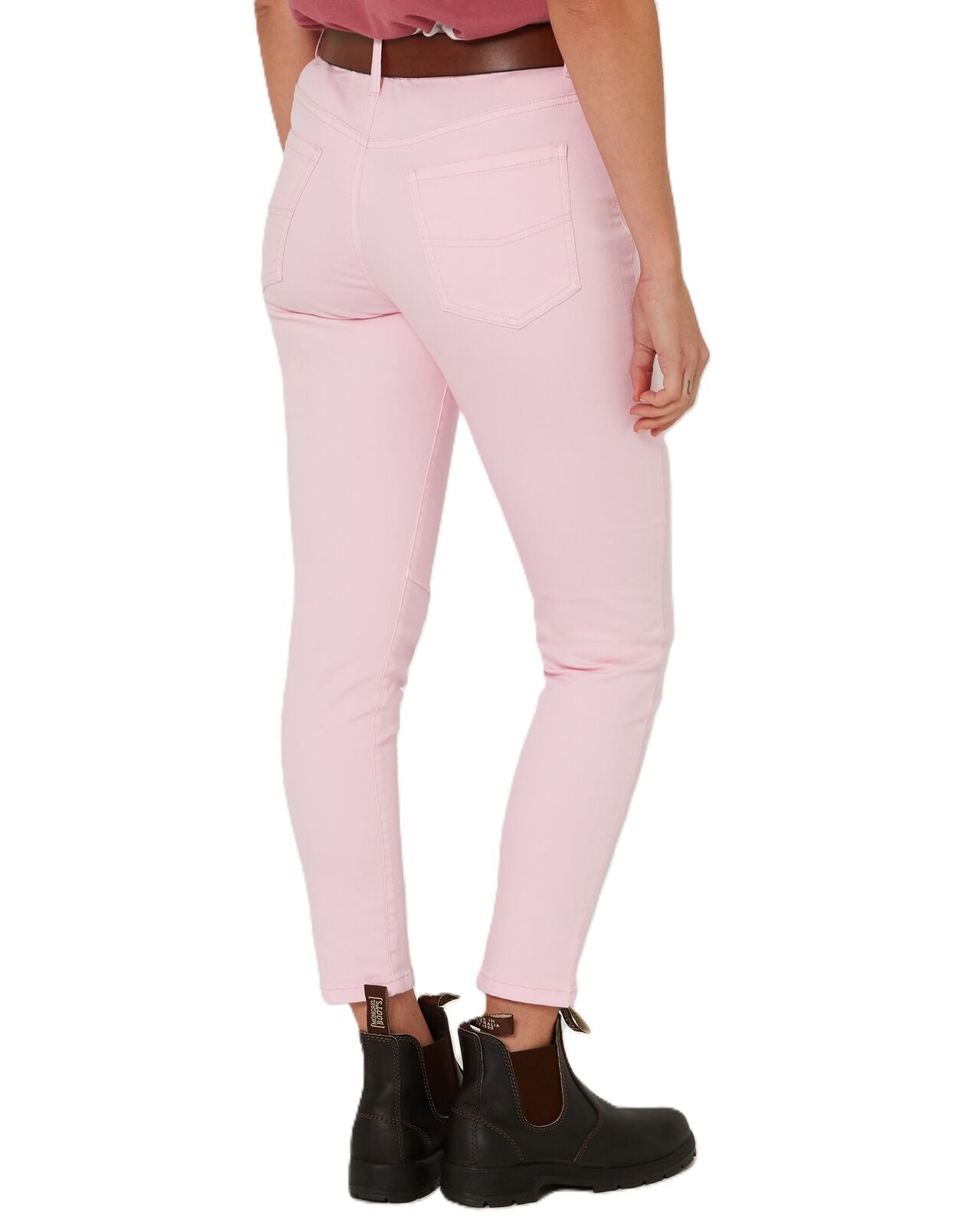 Ritemate Womens Pilbara Bella Cotton Stretch Capri Jeans (RMPC138) Pink