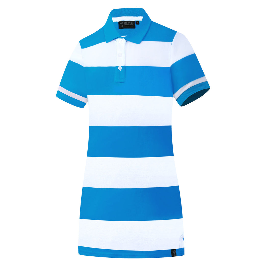 Ritemate Womens Pilbara Madeline Classic Polo Dress (RMPC130) Cornflower/White
