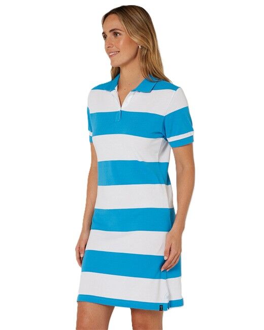 Ritemate Womens Pilbara Madeline Classic Polo Dress (RMPC130) Cornflower/White
