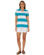 Ritemate Womens Pilbara Sophia Classic Cotton Polo (RMPC122) Jade/White