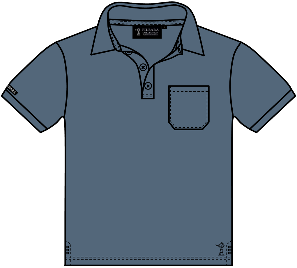 Ritemate Mens Pilbara Classic Cotton Polo (RMPC156) Bluesteel