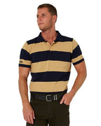 Ritemate Mens Pilbara Classic Cotton Polo (RMPC110) Golden Rough/French Navy