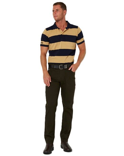 Ritemate Mens Pilbara Classic Cotton Polo (RMPC110) Golden Rough/French Navy
