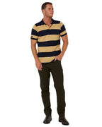 Ritemate Mens Pilbara Classic Cotton Polo (RMPC110) Golden Rough/French Navy