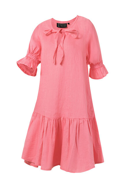 Ritemate Womens Pilbara Tilly 3/4 Sleeve Linen Dress (RMPC136) Lipstick