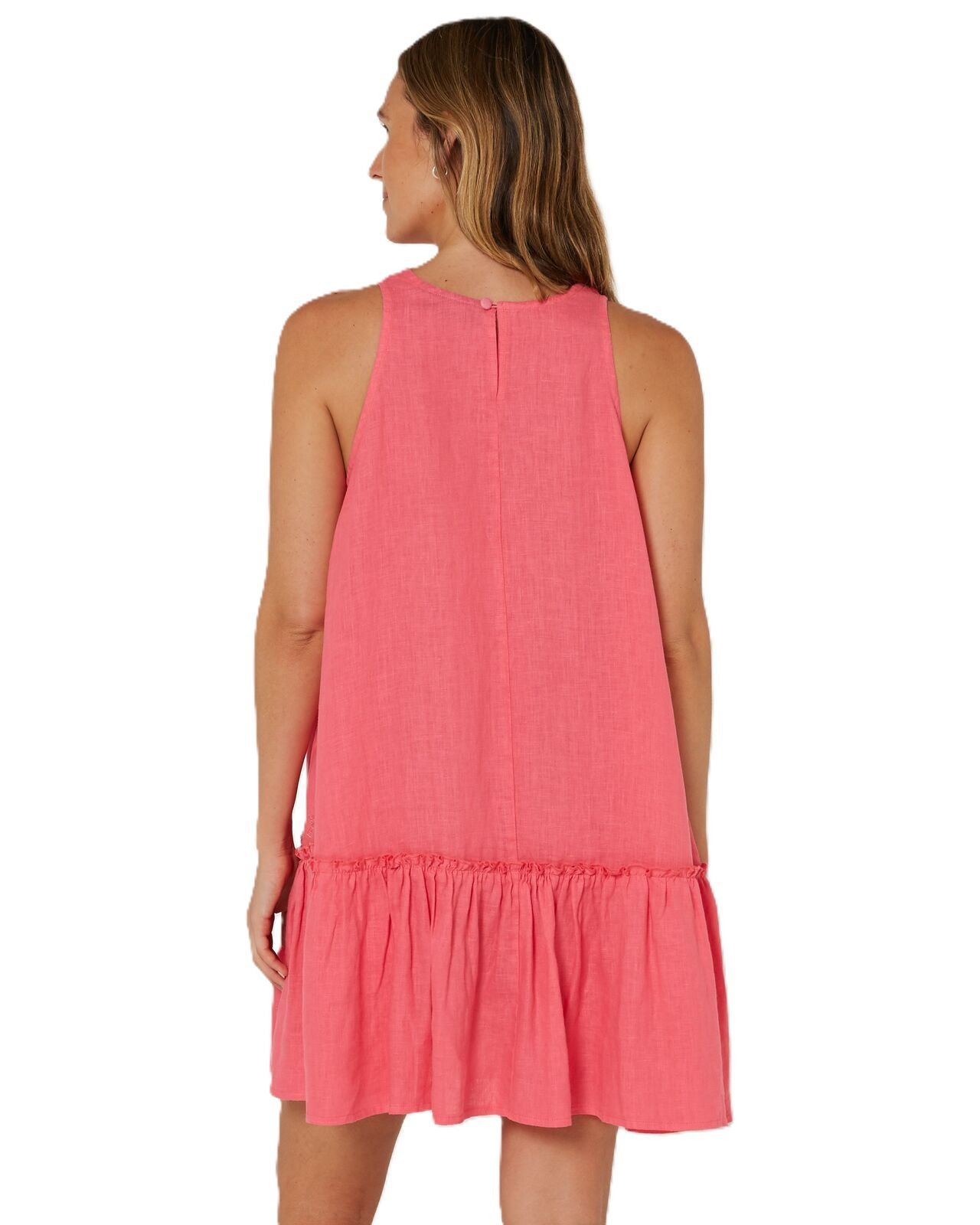 Ritemate Womens Pilbara Emma Linen Sun Dress (RMPC137) Lipstick