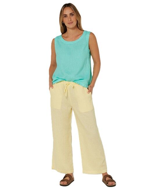 Ritemate Womens Pilbara Gabriella Linen Singlet (RMPC132) Mint