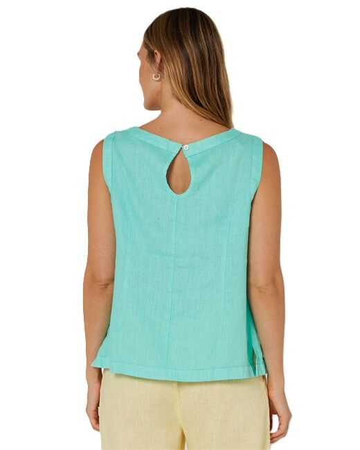 Ritemate Womens Pilbara Gabriella Linen Singlet (RMPC132) Mint
