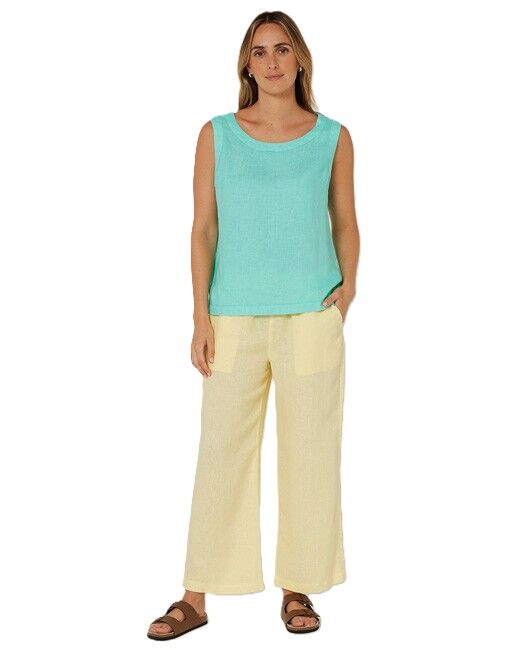 Ritemate Womens Pilbara Gabriella Linen Singlet (RMPC132) Mint