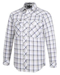Ritemate Mens Pilbara Western Snap Button L/S Shirt (RMPW009) Sand/Navy/White