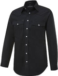 Ritemate Mens Pilbara Western Snap Button L/S Shirt (RMPW035) Black