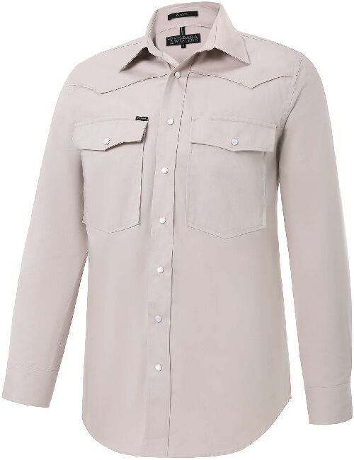 Ritemate Mens Pilbara Western Snap Button L/S Shirt (RMPW035) Clay