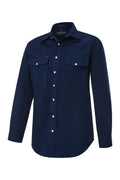Ritemate Mens Pilbara Western Snap Button L/S Shirt (RMPW035) French Navy