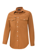 Ritemate Mens Pilbara Western Snap Button L/S Shirt (RMPW035) Terracotta