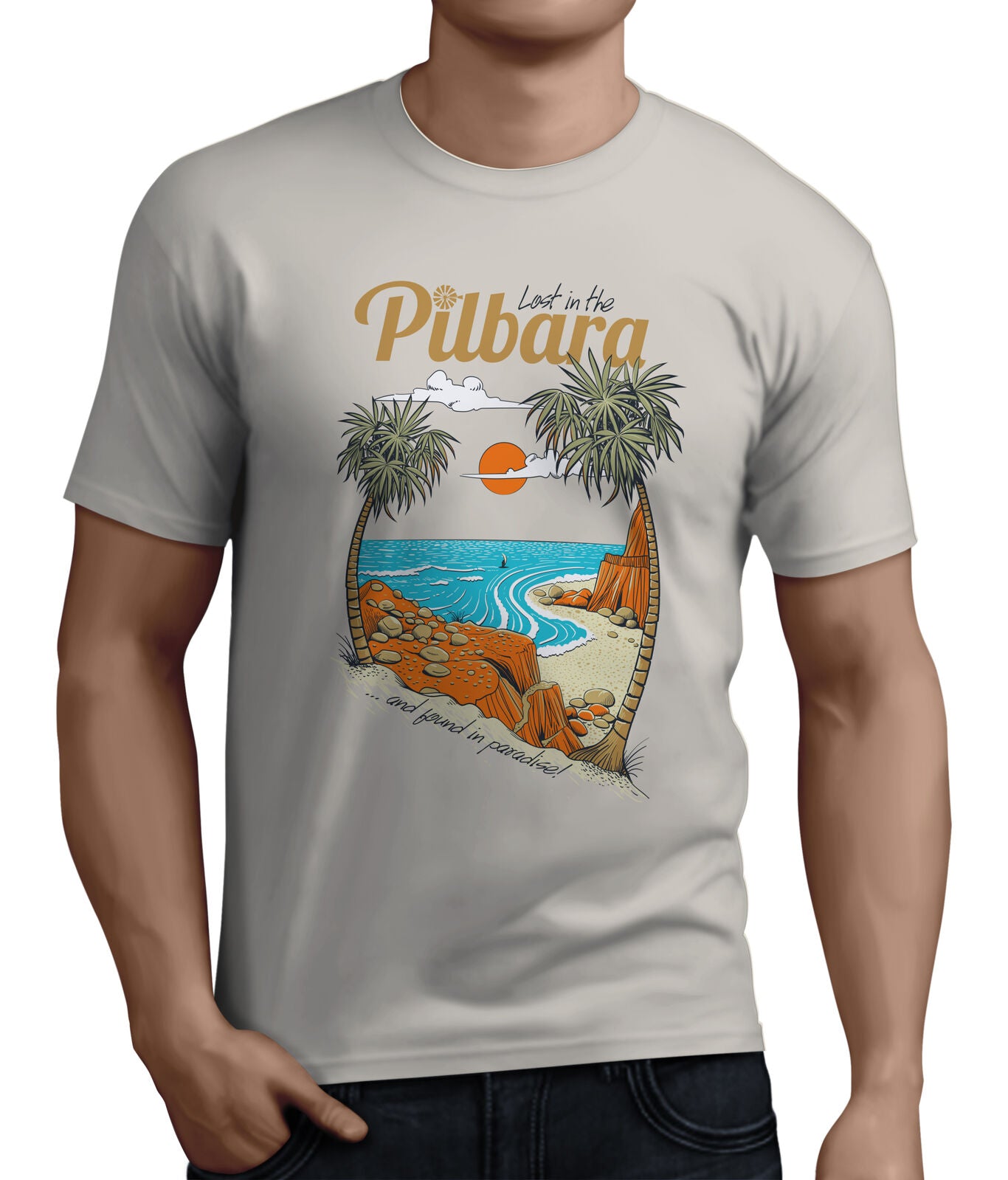 Ritemate Mens Pilbara Paradise S/S Tee (RMTC012) Scour