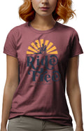 Ritemate Womens Pilbara Ride Free S/S Tee (RMTC017) Cardinal