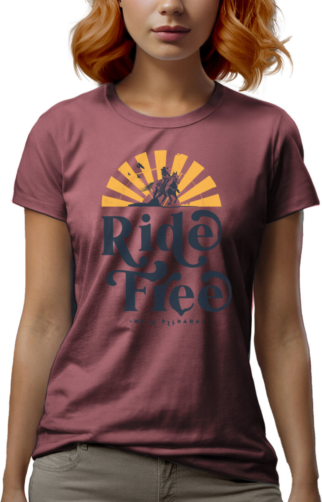 Ritemate Womens Pilbara Ride Free S/S Tee (RMTC017) Cardinal