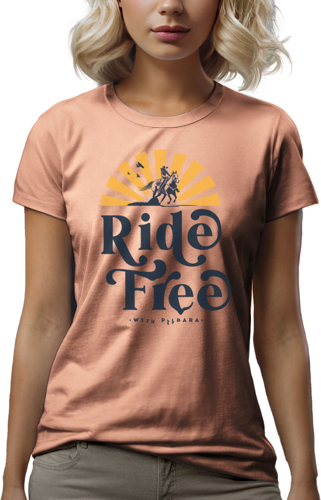 Ritemate Womens Pilbara Ride Free S/S Tee (RMTC017) Peachy