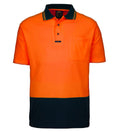 Ritemate Unisex Hi Vis S/S Polo (RM2346S) Orange/Navy