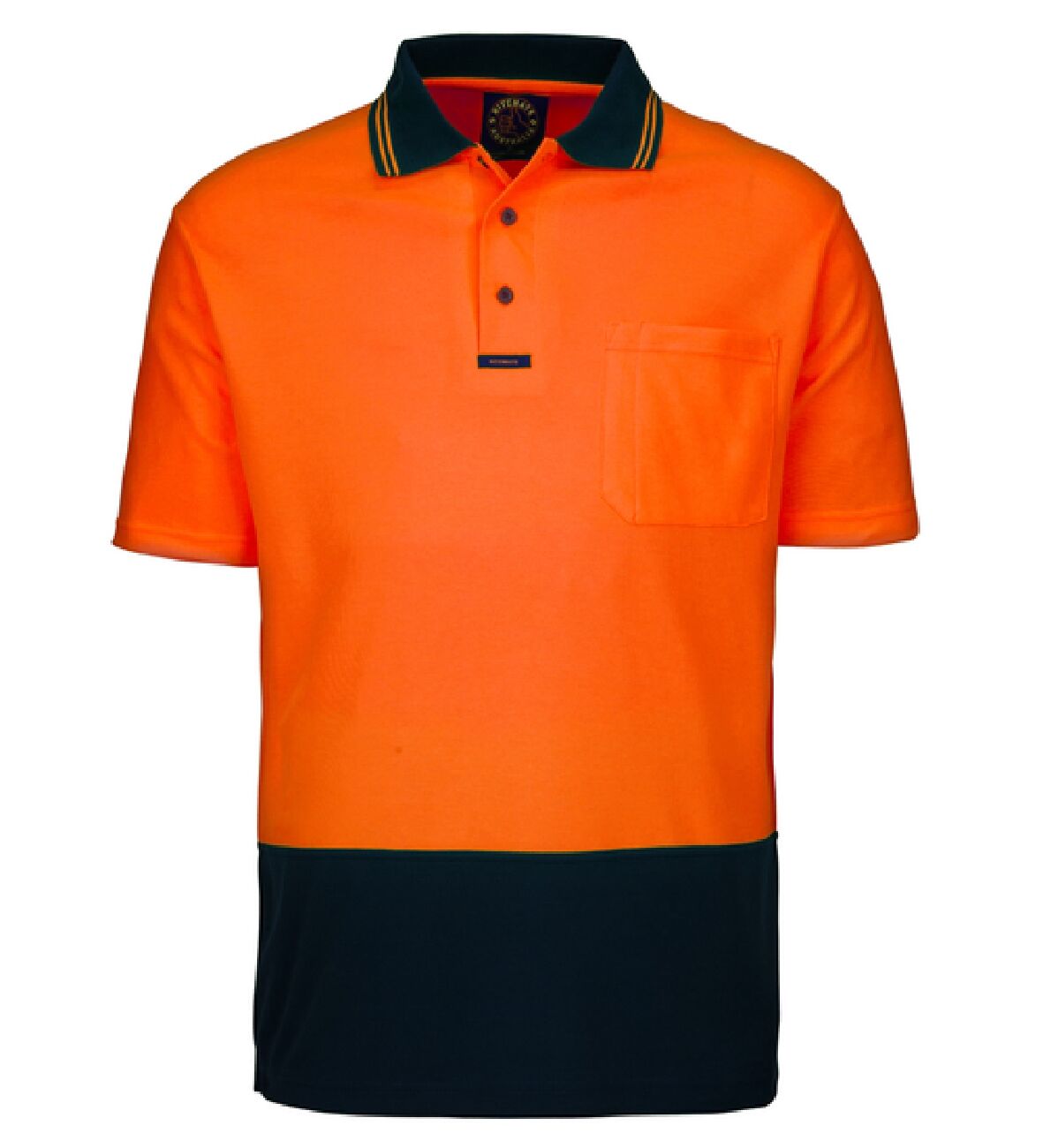 Ritemate Unisex Hi Vis S/S Polo (RM2346S) Orange/Navy