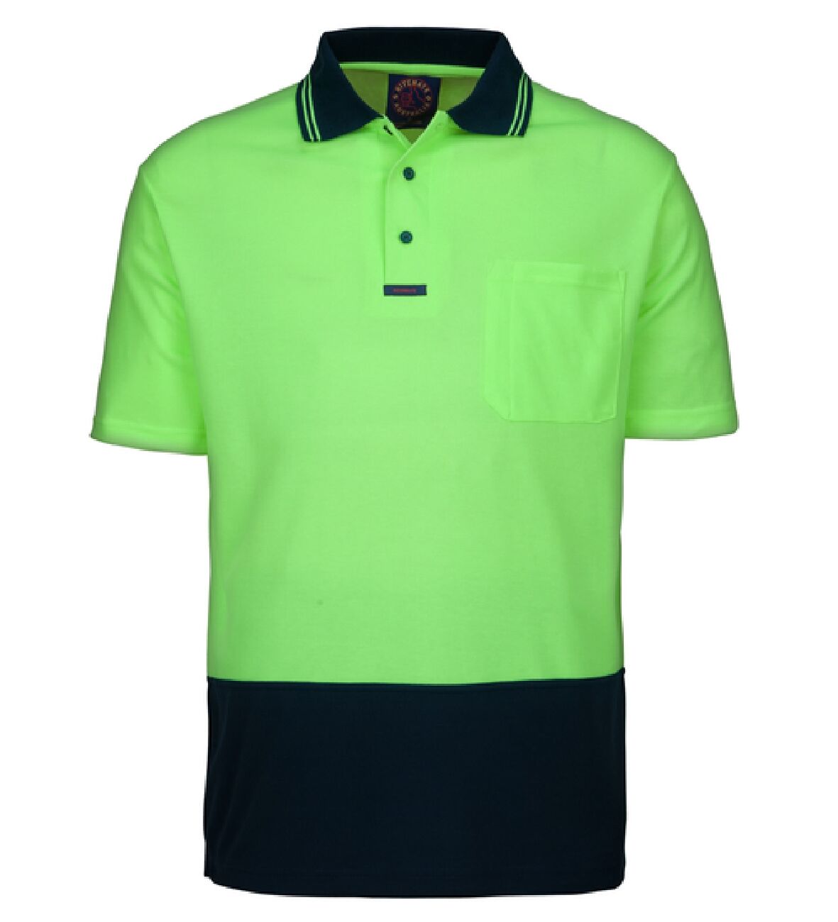 Ritemate Unisex Hi Vis S/S Polo (RM2346S) Yellow/Navy
