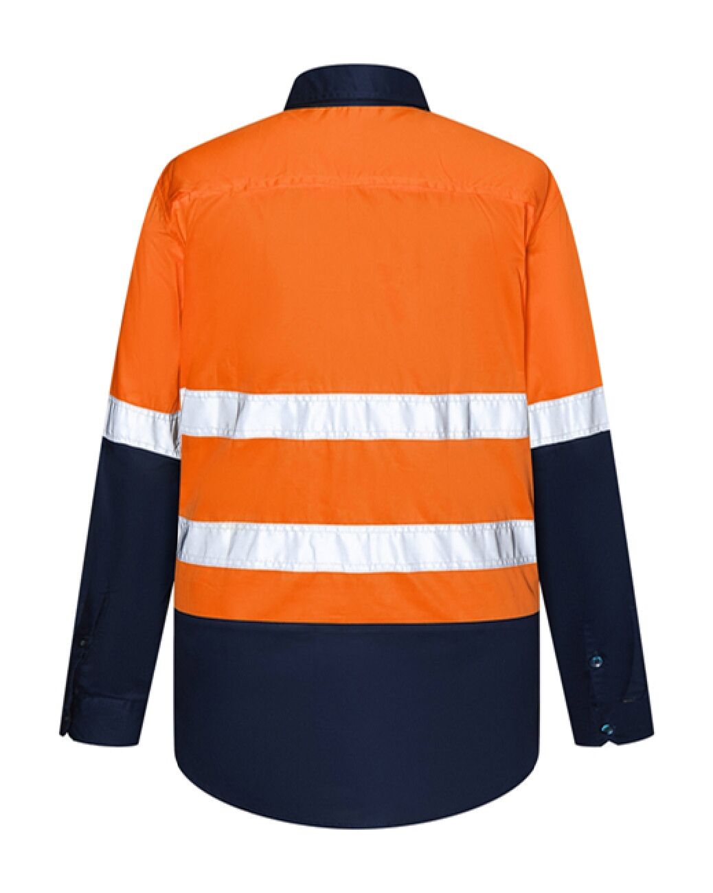 Ritemate Unisex Vented Closed Front Lightweight L/S Work Shirt (RM107VCFR) Orange/Navy