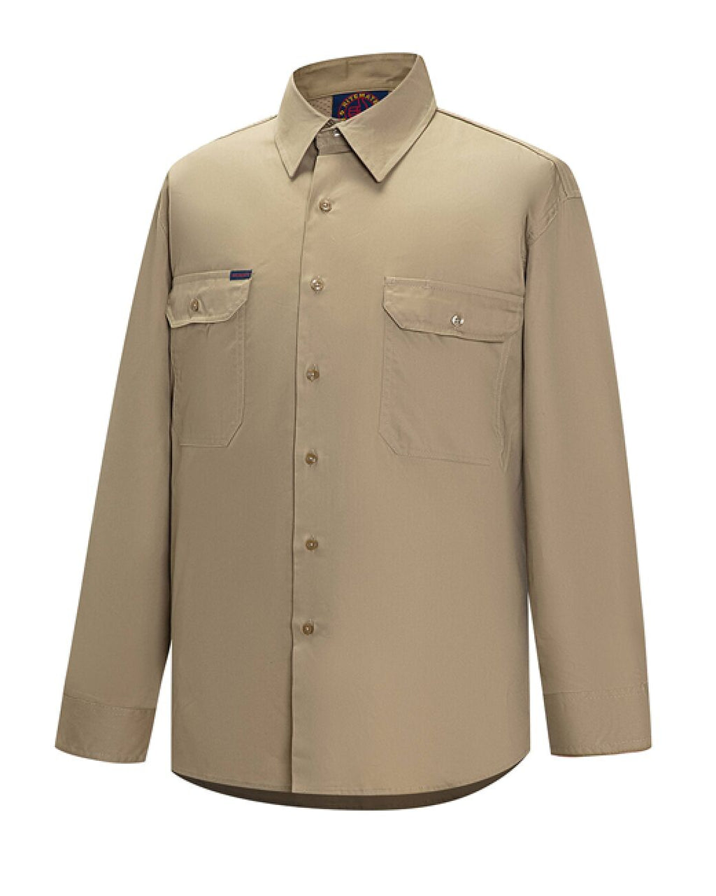 Ritemate Unisex Vented Open Front Lightweight L/S Work Shirt (RM108V3) Khaki