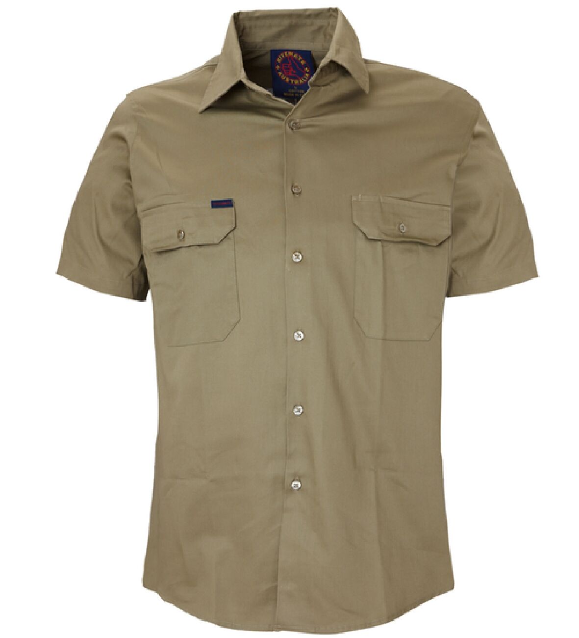 Ritemate Unisex Vented Open Front Lightweight S/S Work Shirt (RM108V3S) Khaki