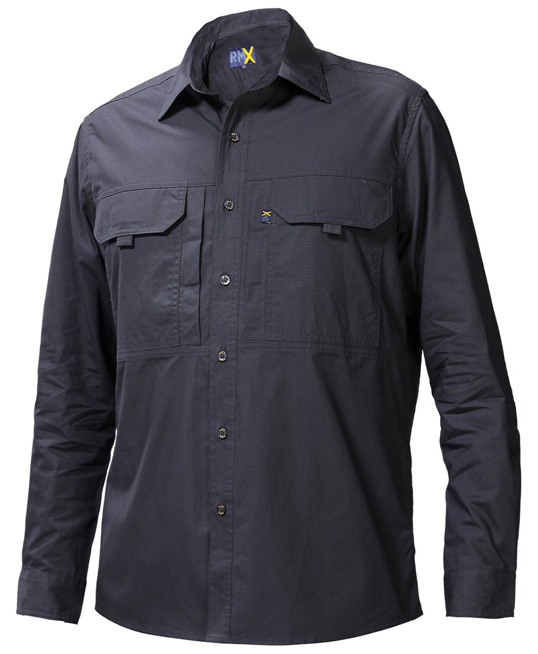 Ritemate Unisex RMX Flexible Open Front L/S Utility Shirt (RMX002) Charcoal