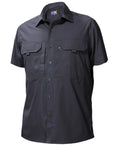 Ritemate Unisex RMX Flexible Open Front S/S Utility Shirt (RMX002S) Charcoal