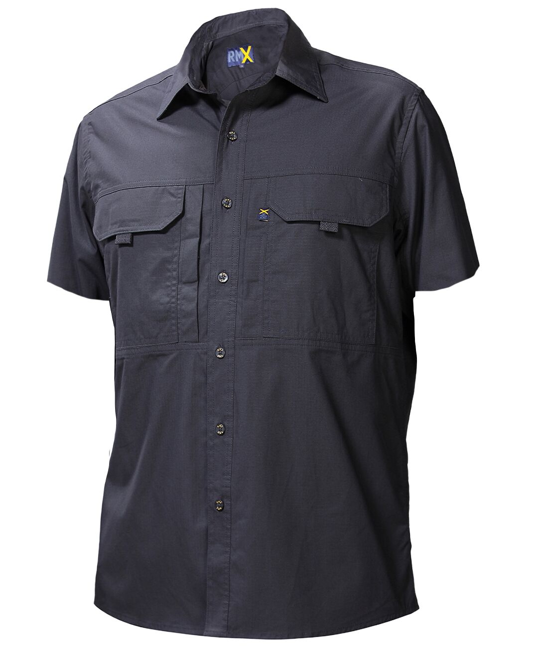 Ritemate Unisex RMX Flexible Open Front S/S Utility Shirt (RMX002S) Charcoal