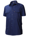 Ritemate Unisex RMX Flexible Open Front S/S Utility Shirt (RMX002S) French Navy
