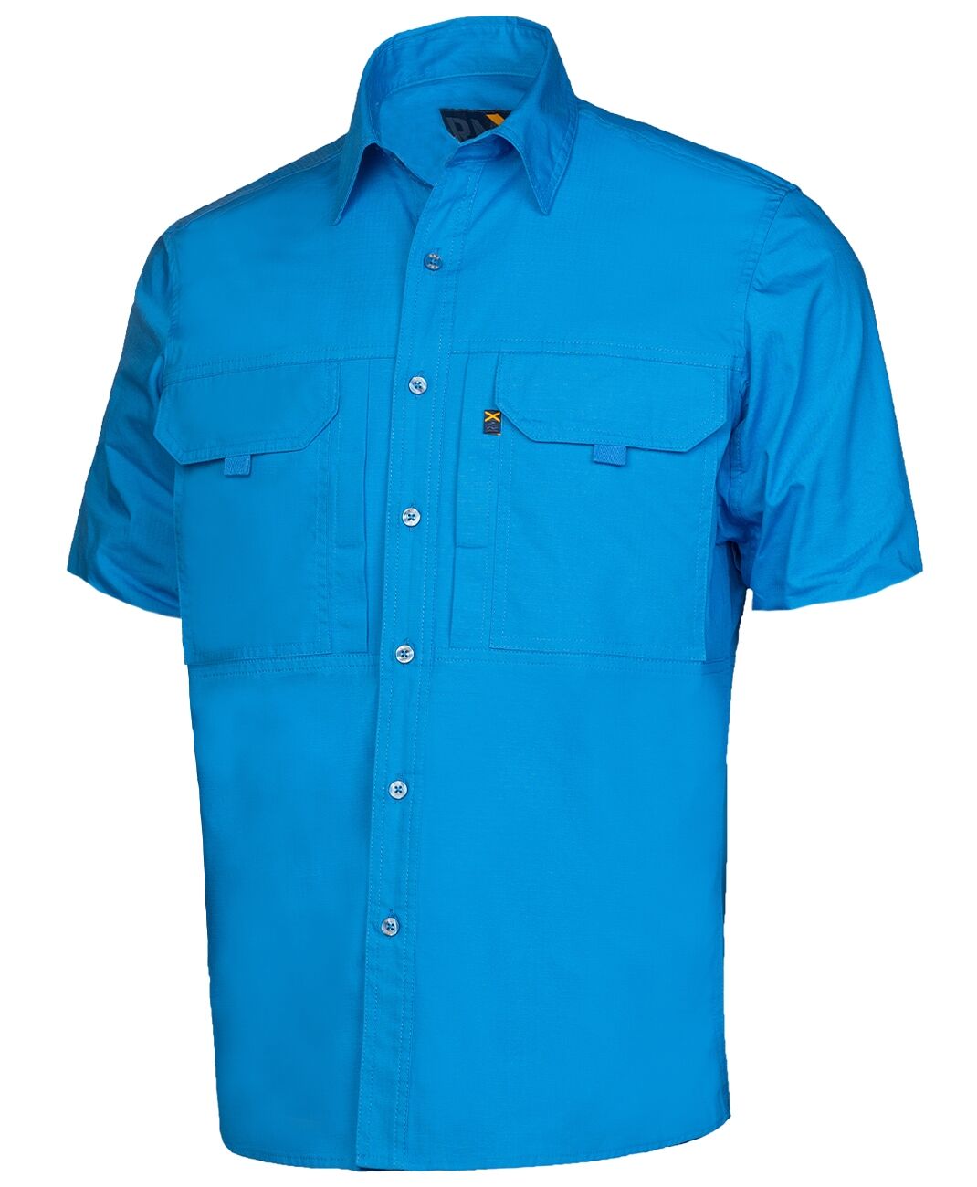 Ritemate Unisex RMX Flexible Open Front S/S Utility Shirt (RMX002S) Light Blue
