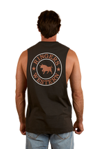 Ringers Western Mens Signature Bull Muscle Tank (117102002) Charcoal/Copper