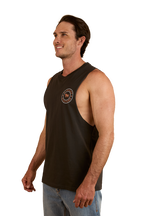 Ringers Western Mens Signature Bull Muscle Tank (117102002) Charcoal/Copper