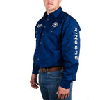 Ringers Western Mens Hawkeye Full Button Embroidered Work Shirt (118110002) Navy