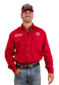 Ringers Western Mens Hawkeye Full Button Embroidered Work Shirt (118110002) Red 