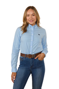 Ringers Western Womens Longreach Plain Stretch Poplin L/S Dress Shirt (218109059) Sky Blue [SD]