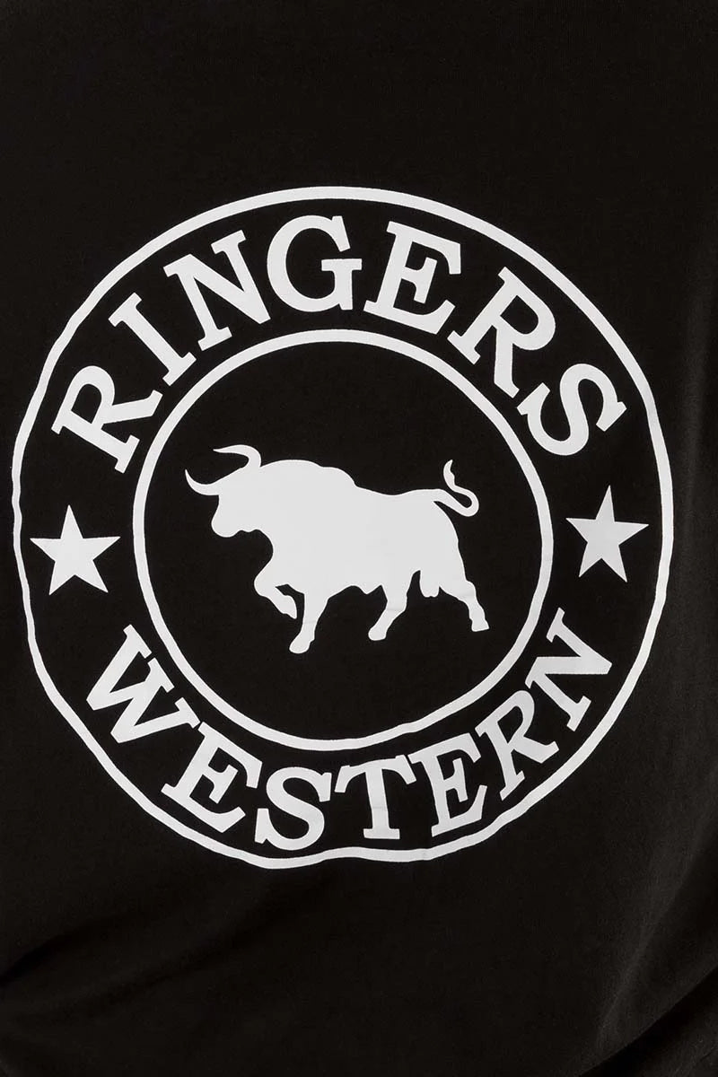 Ringers Western Womens Signature Bull Loose Fit S/S Tee (220018RW) Black/White Print