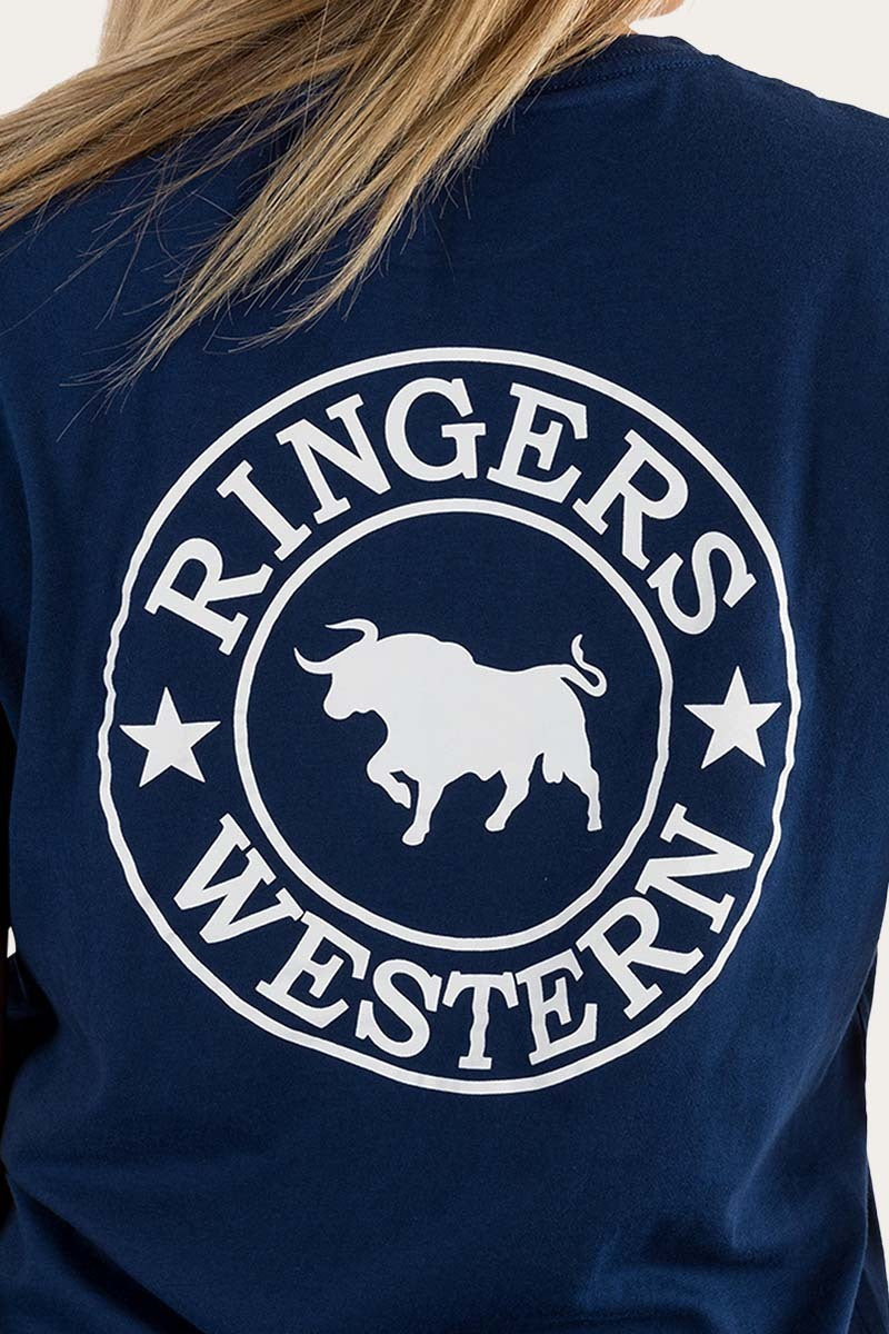 Ringers Western Womens Signature Bull Loose S/S Tee (220018RW) Navy
