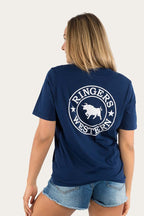 Ringers Western Womens Signature Bull Loose S/S Tee (220018RW) Navy