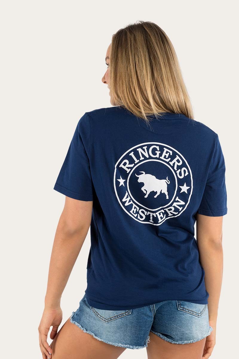 Ringers Western Womens Signature Bull Loose S/S Tee (220018RW) Navy