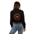 Ringers Western Womens Signature Jillaroo Full Button L/S Work Shirt (218110002) Black/Melon Embroidery