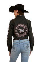 Ringers Western Womens Signature Jillaroo Full Button L/S Work Shirt (218110002) Charcoal/Dusty Rose