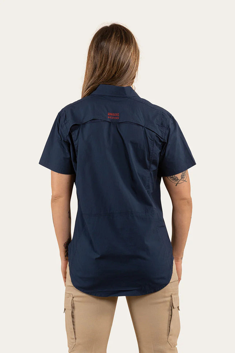 Ringers Western Womens Ashburton S/S Ripstop Workshirt (221111RW) Dark Navy [GD]