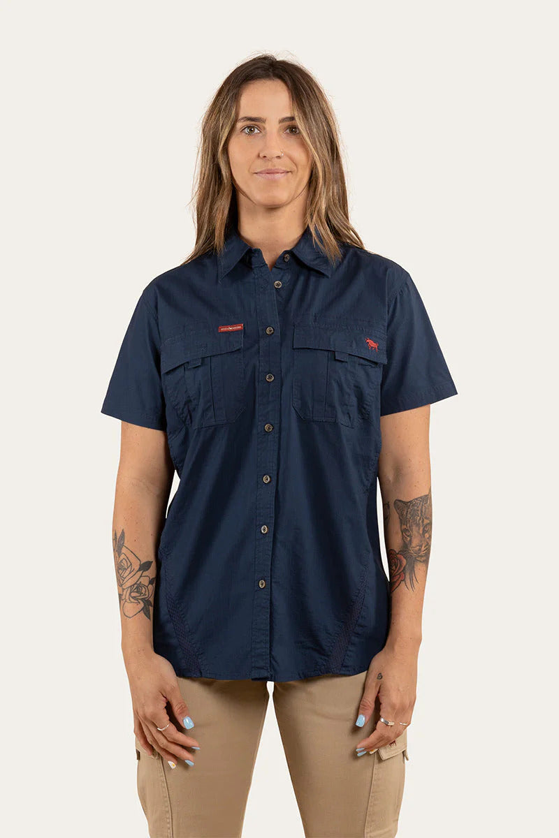 Ringers Western Womens Ashburton S/S Ripstop Workshirt (221111RW) Dark Navy [GD]